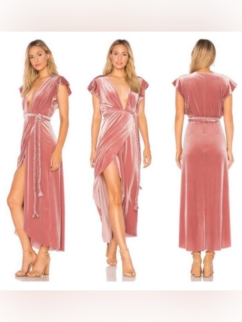 MISA Los Angeles Carolina Velvet Wrap Dress